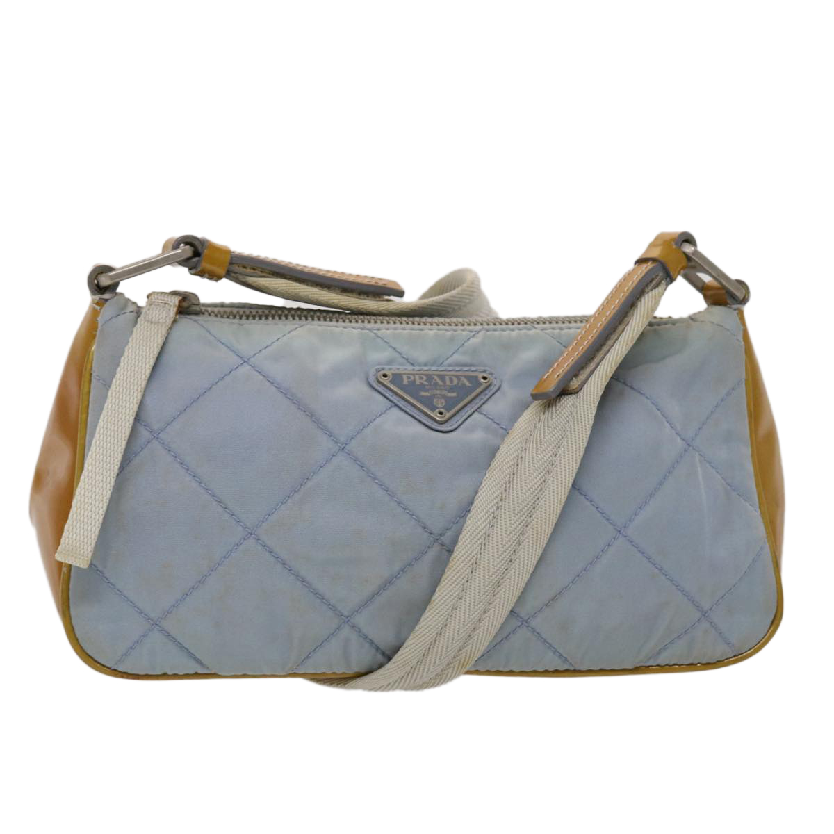 Prada Shoulder Bag Nylon Light Blue Auth 45837